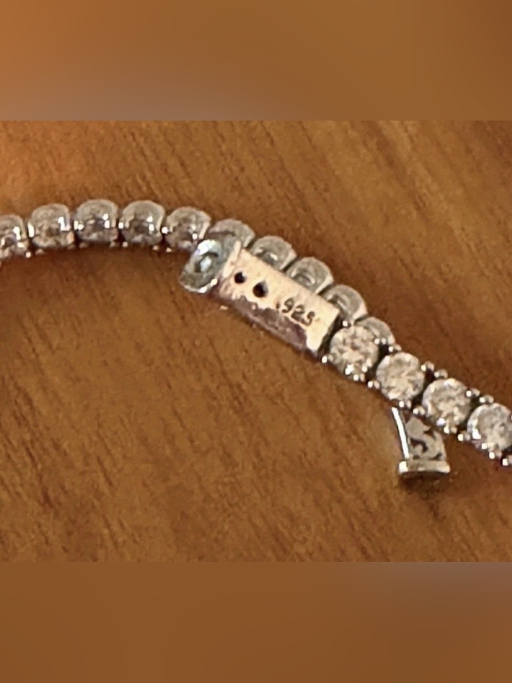 Vintage Sterling Silver Tennis Style Crystal Hoop Earrings - Picture 5 of 9